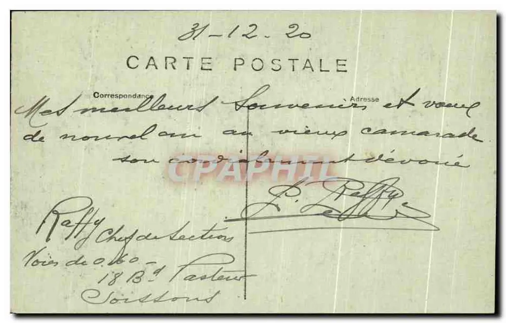 Soissons — Ansicht um die Kathedrale (Nordseite) — Verlag G. Neugourde - Rückseite
