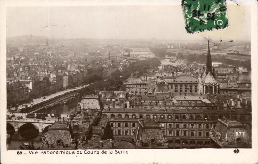 Panoramablick auf den Fluss Seine — 63 — unbekannter Verlag - Vorderseite