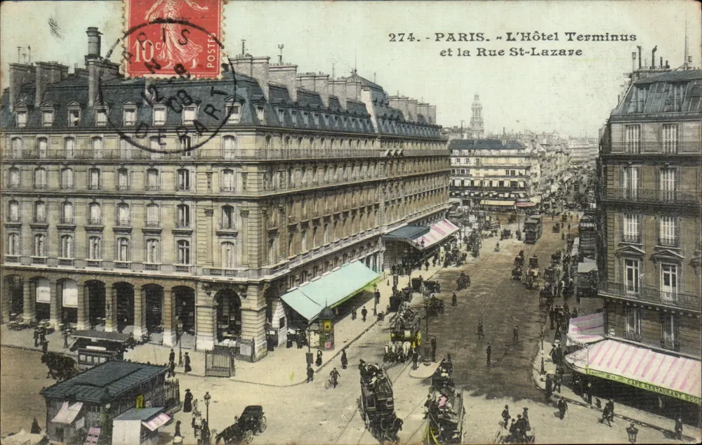 Paris - Das Hotel Terminus und die Rue St-Lazare — anonymer Verleger, Nr. 274 - Vorderseite