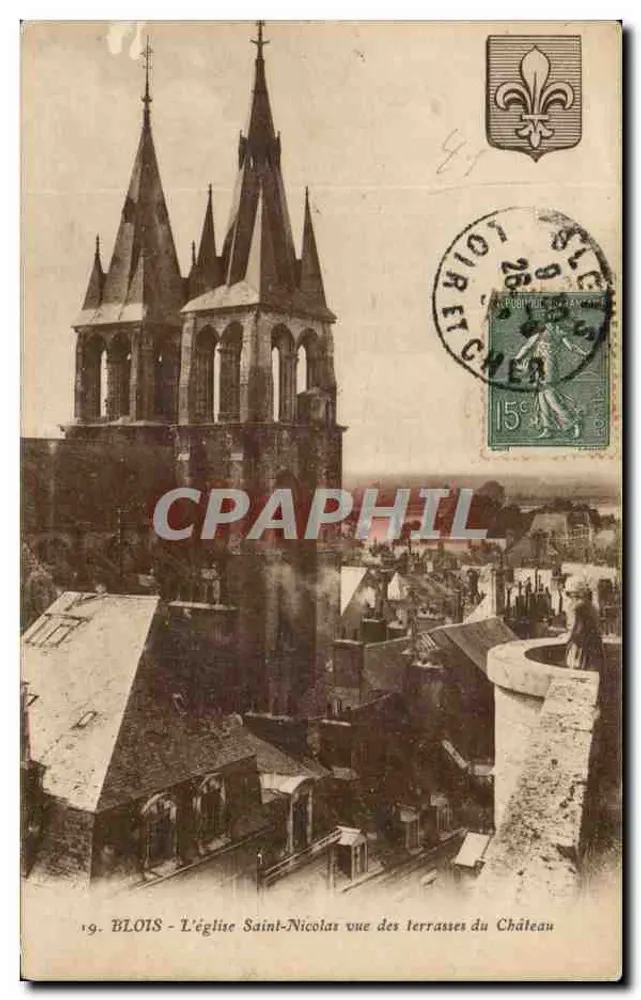 Blois - Die Kirche Saint-Nicolas von den Terrassen des Schlosses gesehen — Artan et Nozais, n°9 - Vorderseite