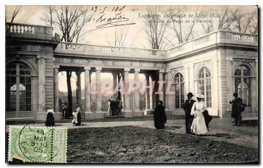 Weltausstellung in Liège 1905 — Säulenreihe des Seidenpalastes — Offizielle Ansichtskarte - Vorderseite
