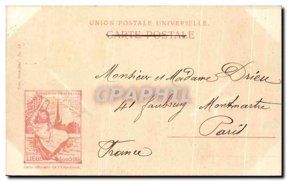 Les Arènes Liégeoises — Weltausstellung von Liège 1905 — Offizielle Karteikarte - Rückseite