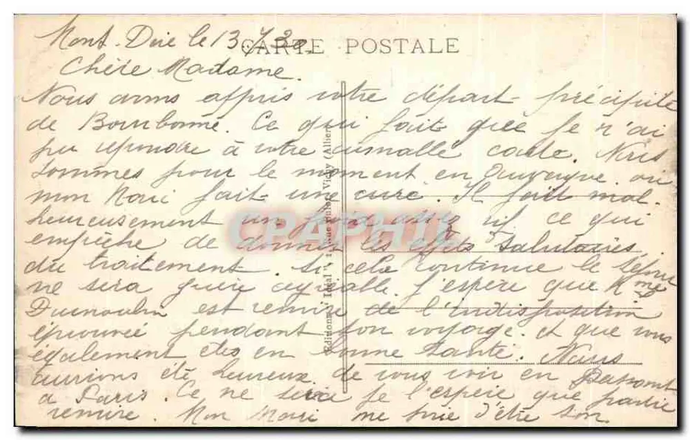 Panoramablick auf das Tal der Auvergne — Die malerische Auvergne — Edition D. Dulvay - Rückseite