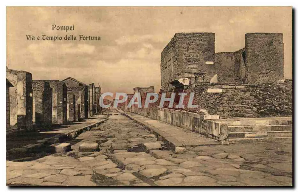 Pompeia — Via e Templo da Fortuna — Ed. E. Ragozino, Galleria Umberto - Napoli 242 - Frente