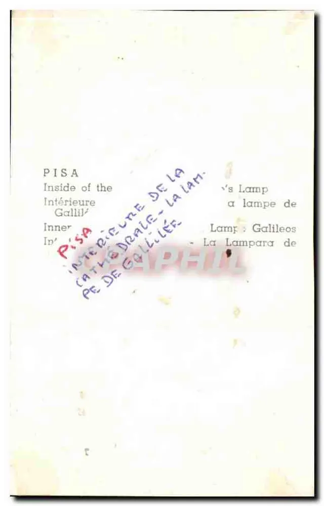 Pisa - Innenraum des Duoms - Galileis Lampe - Rückseite