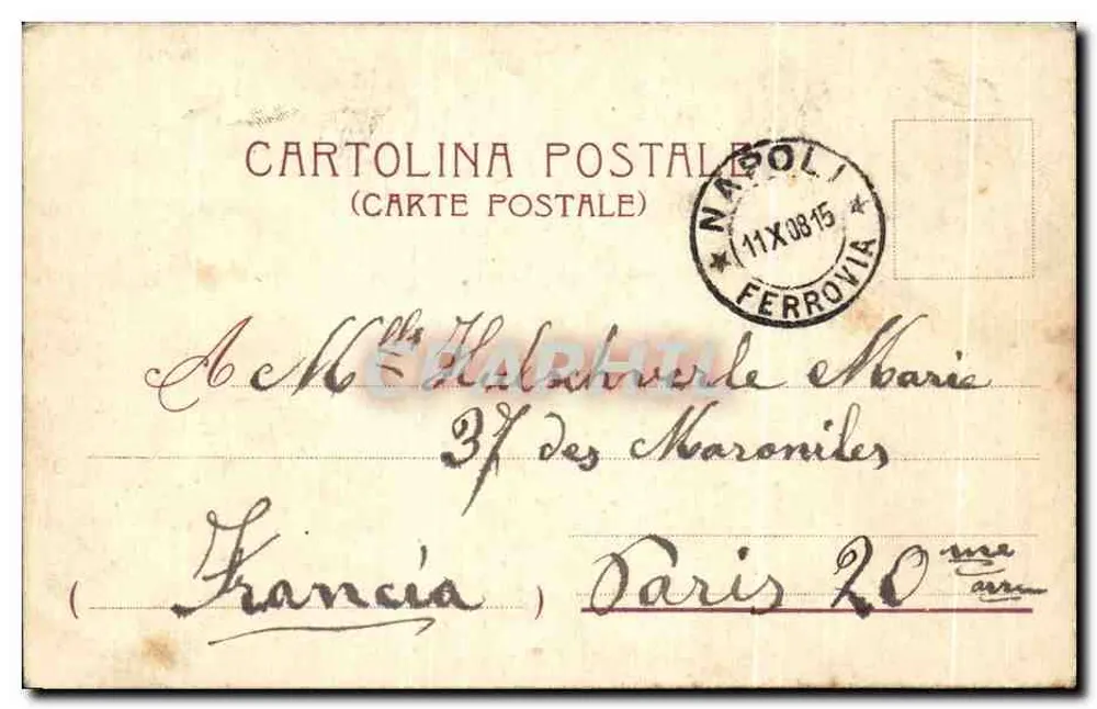 Turin - Schloss Valentino am Po — Verlag 'Cartolina Postale' (Neapel) - Rückseite