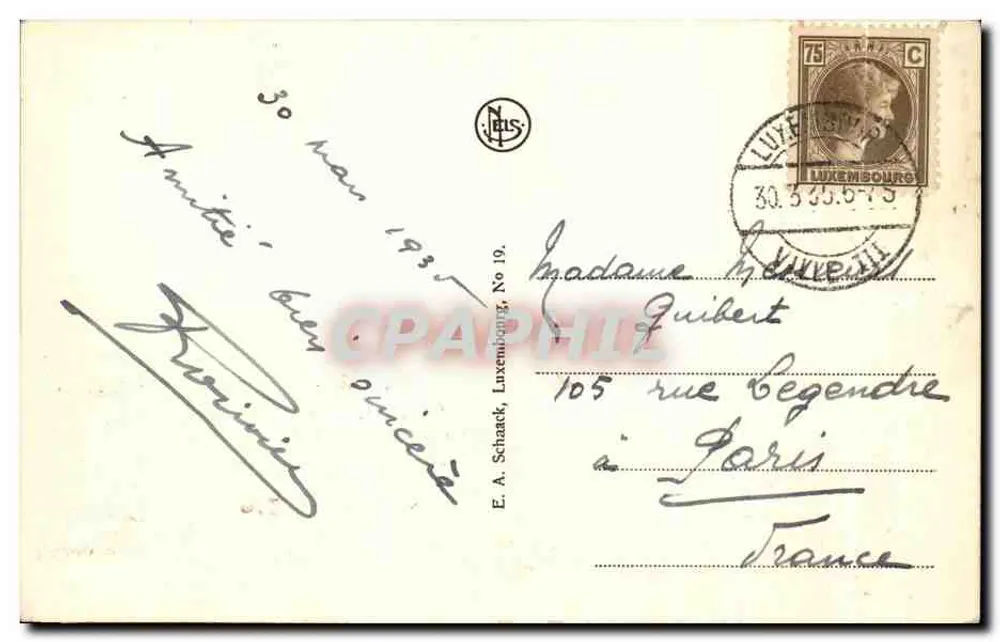 Luxemburgo — Vista Geral — E. A. Schraack, No 19 - Verso