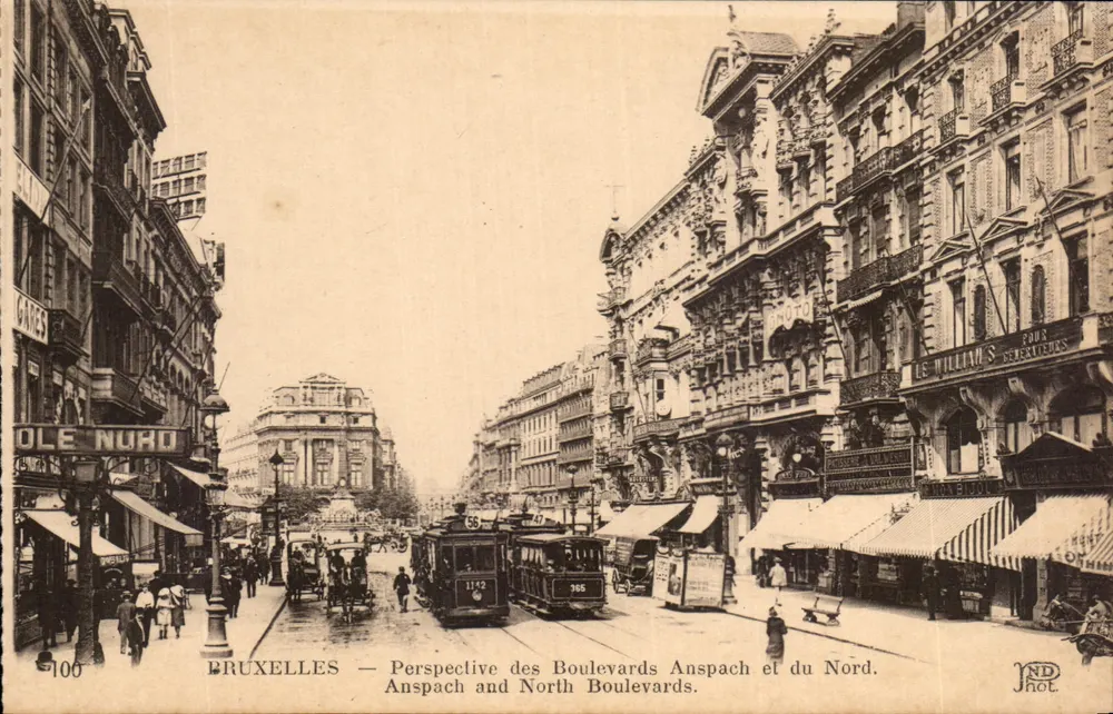 Brüssel — Ansicht der Boulevards Anspach und Nord — J. St. L. Azam, n°106 - Vorderseite