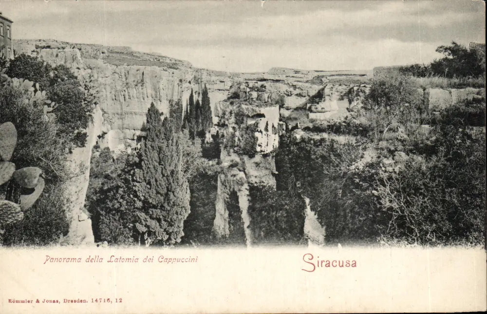 Panorama der Latomia dei Cappuccini — Syrakus — Römmier & Jonas, 14716, 12 - Vorderseite