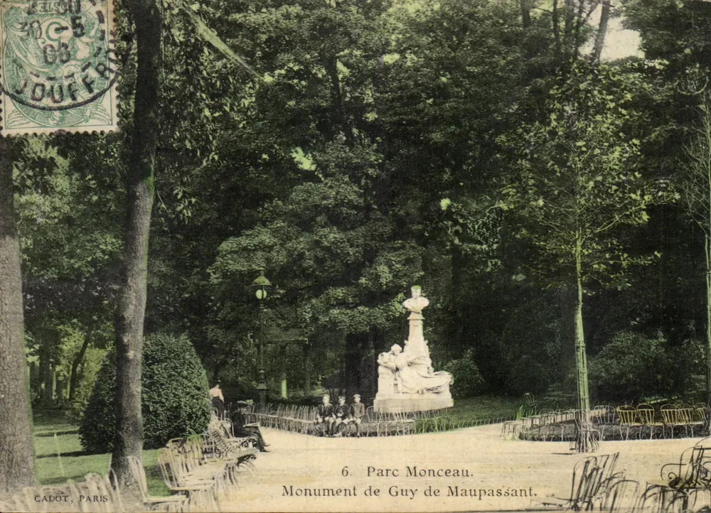 Park Monceau — Pomnik Guy de Maupassant — Cadot, Paryż - Awers