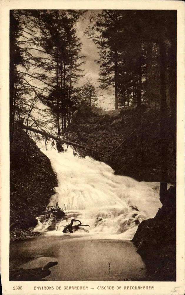 Arredores de Gérardmer — Cascata de Retournemer — Braun & Cie, n°2390 - Frente