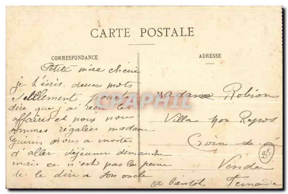 Les Sables-d'Olonne — Ein Meeressturm am Brückenkopf der Chaume — Verleger nicht sichtbar - Rückseite
