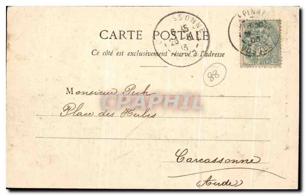 Rodovia de Archettes - O Virada Azul — J. Arnaud, Epinal, n° 88 - Verso