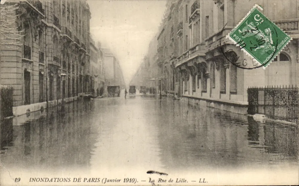 Überschwemmungen in Paris (Januar 1910) — La Rue de Lille — LL. - Vorderseite