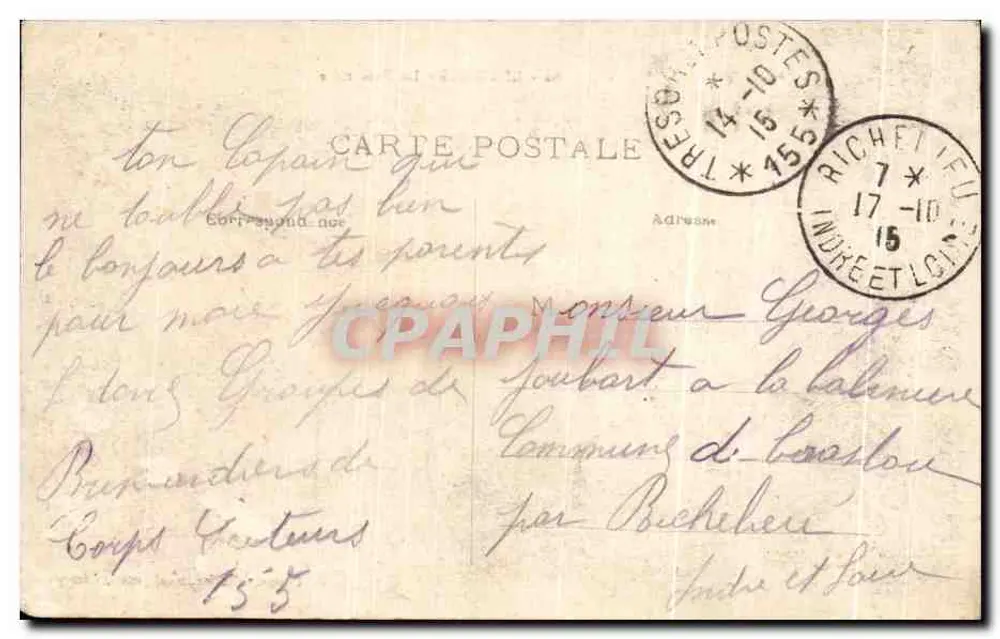 Limoges - La Passerelle — pont en arc avec balustrade métallique ornée, éditeur Prosper-Batier, n° 65 - Verso