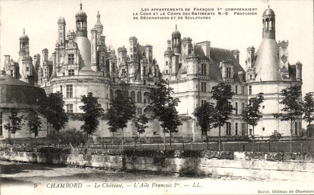 Chambord — Das Schloss, Das Flügel François Ier — Bazin, Schloss Chambord - Vorderseite