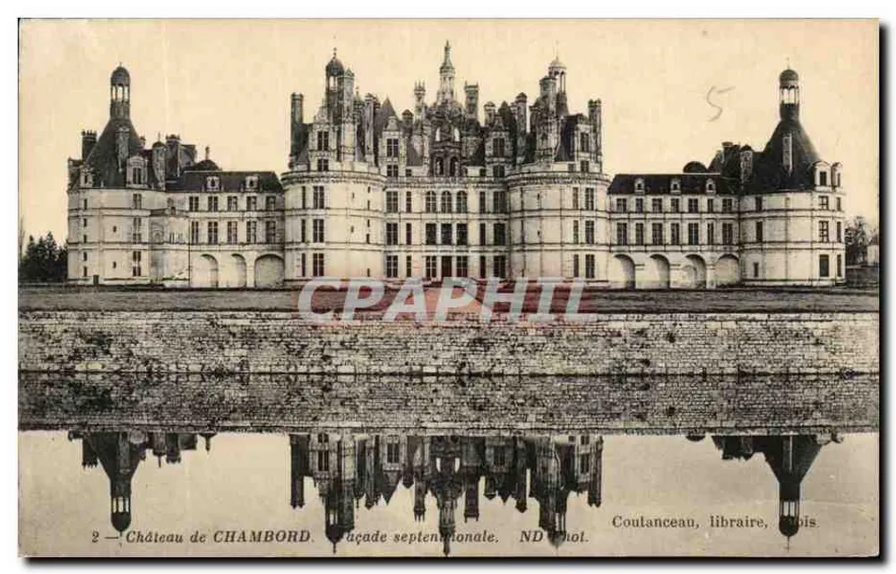 Castelo de CHAMBORD — Fachada Setentrional — Coutanceau, livreiro, Chois - Frente