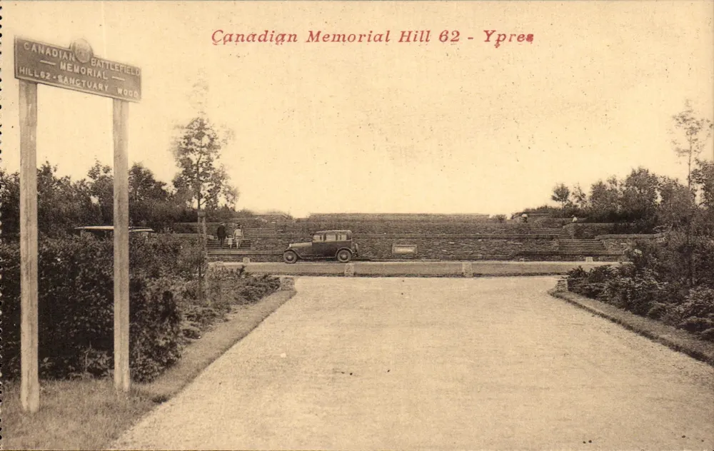 Canadian Memorial Hill 62 - Ypres — Canadian Battlefield Memorial Sanctuary Wood - Vorderseite