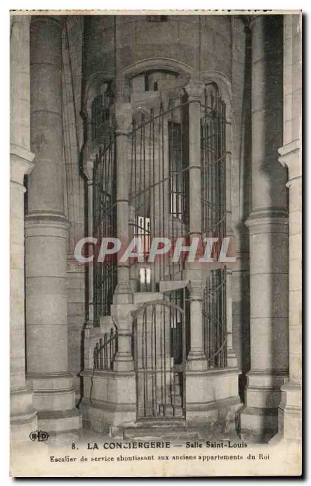 La Conciergerie — Salle Saint-Louis — Diensttreppen, die zu den ehemaligen Königspalästen führen - Vorderseite