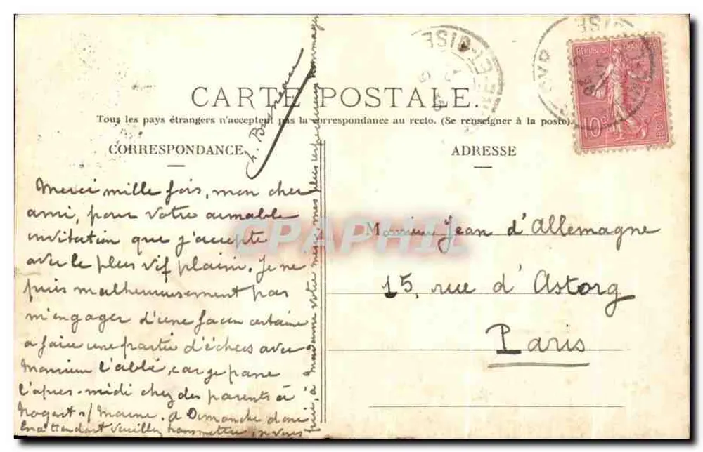ÉCOLE DE SAINT-CYR — La presentazione del Bandiera — L. Martin, 1904 - Verso