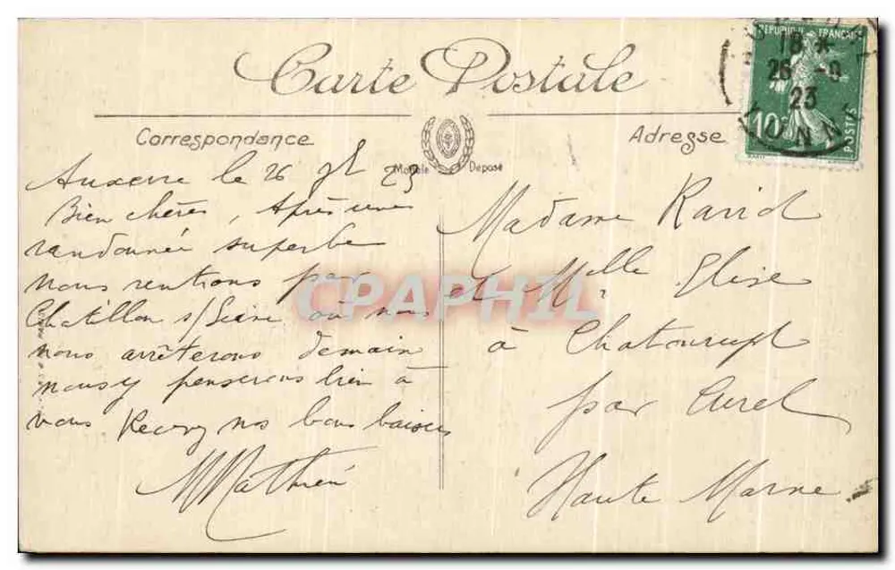 Auxerre — A Estátua de L.-N. Davout — Edição H. Lanolir - Verso