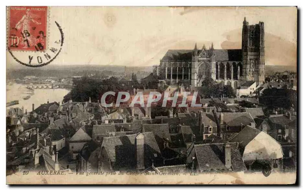 Auxerre — Vue générale prise du Clocher Saint-Germain — LL. Éditeur LL. N° 10 - Vorderseite
