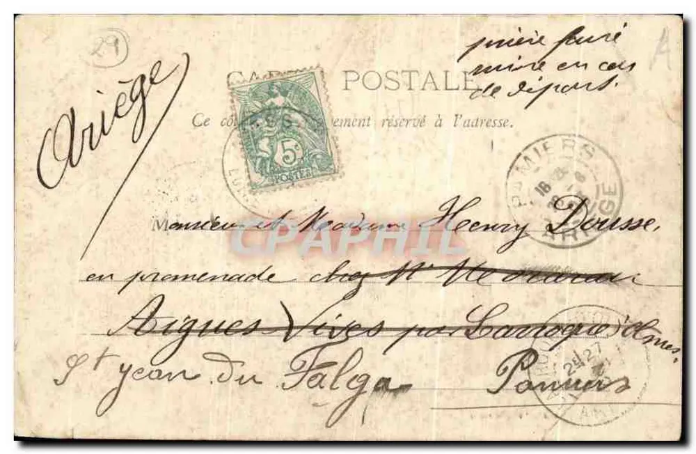 St-Jean-du-Doigt — La Fontaine — éditeur Andrieu, Édit., Mortaix - Verso