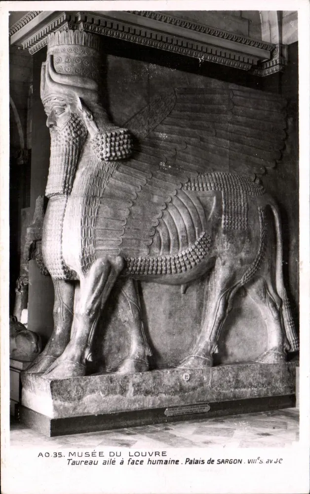 Flügelter Saroue mit menschlichem Gesicht — Palast von Sargon, 8. Jahrhundert v. Chr. — Louvre-Museum - Vorderseite