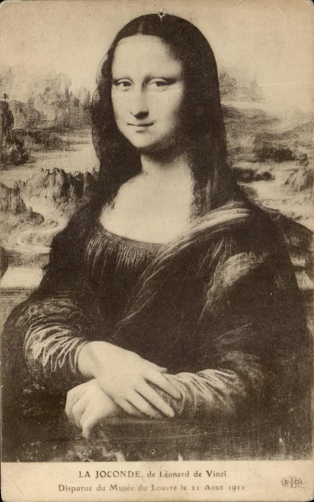La Joconde, von Léonard de Vinci — verschwunden aus dem Musée du Louvre am 21. August 1911 — herausgegeben von E.D. - Vorderseite