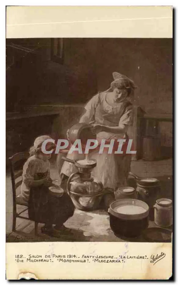 Salon von Paris 1914 — Fanty-Lescure — 'Die Milchmaid' — Verlag Yelota - Vorderseite