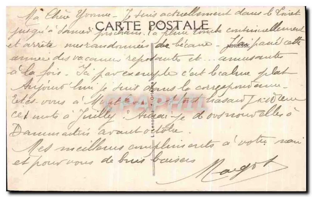 Montargis (Loiret) — Rua sobre a água — édit. DRLÉANS n°2 - Verso