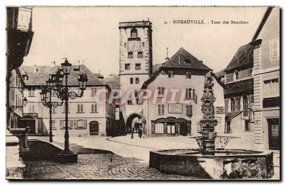 Ribeauvillé - Turm der Bouchers — Verleger Ch. Bergeret, Straßburg - Vorderseite