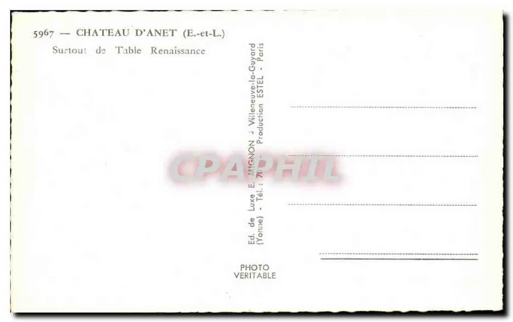 एनेट के किला — रेनेसांस के टेबल सर्टूट — एडिटर ई. मिग्नॉन - पीछे