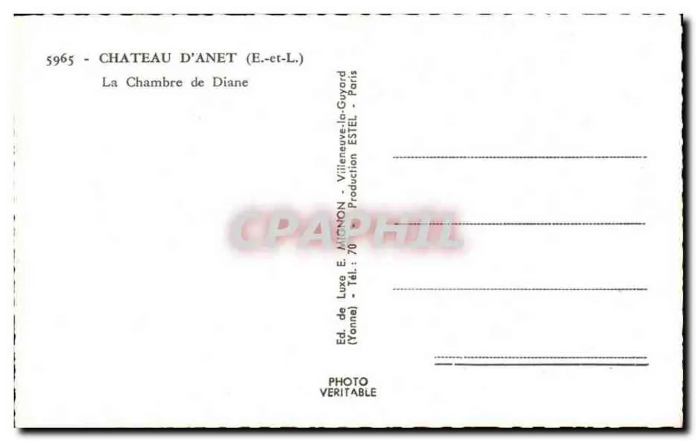 Quarto de Diane — Castelo d'Anet (E-et-L) — E. Mignon - Verso