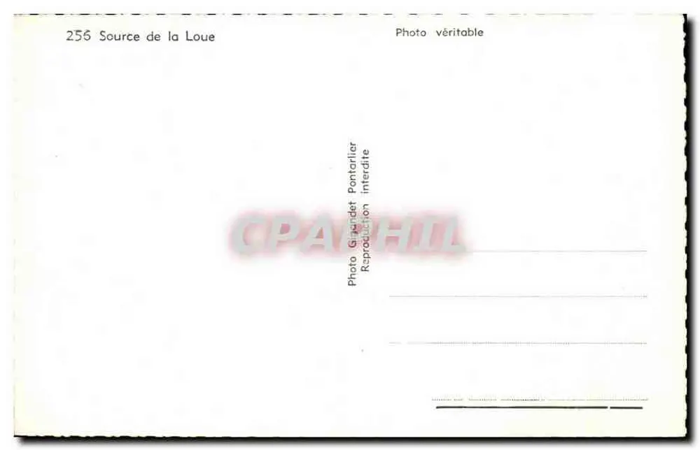 Fonte da Loue — cachoeira em uma caverna — Foto Girandet n°256 - Verso
