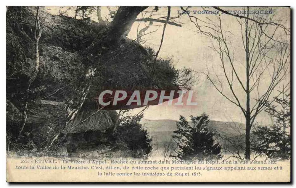 Etival - Die Aufforderungssteine - Felsen am Gipfel des Berges du Répit — Les Vosges Pittoresques, Nr. 255, Foto Humayet & Léon Pajaud - Vorderseite