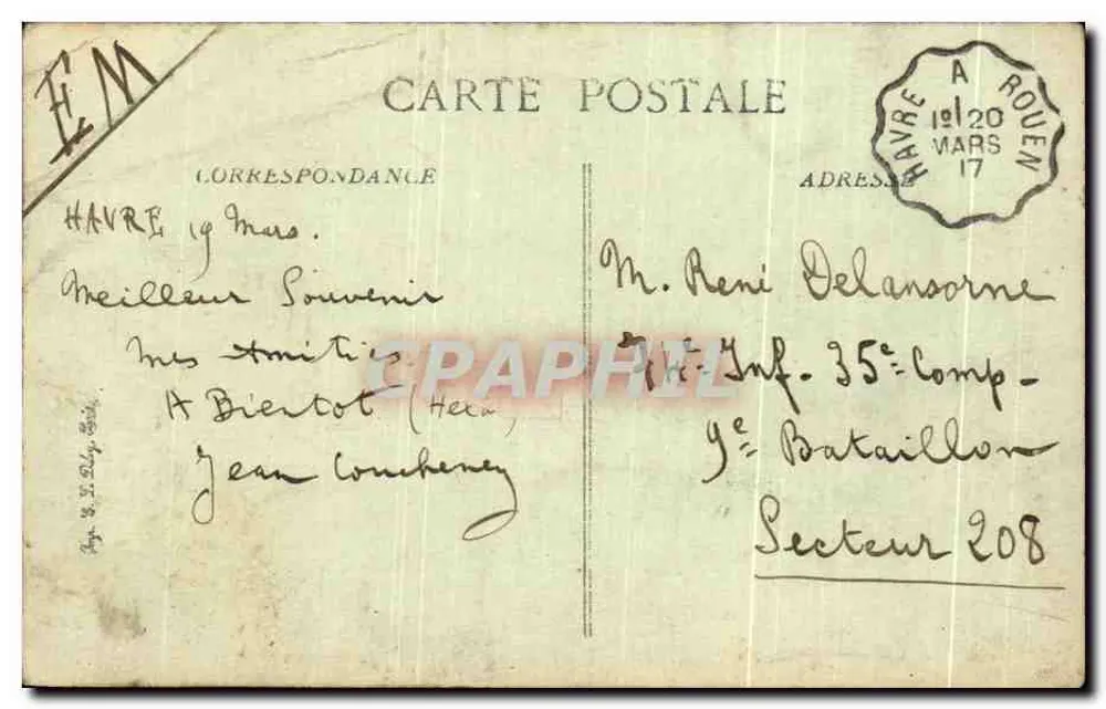 Le Havre — Einfahrt in den Hafen bei Sturm — éditeur impr. sur la carte n° 177 - Rückseite