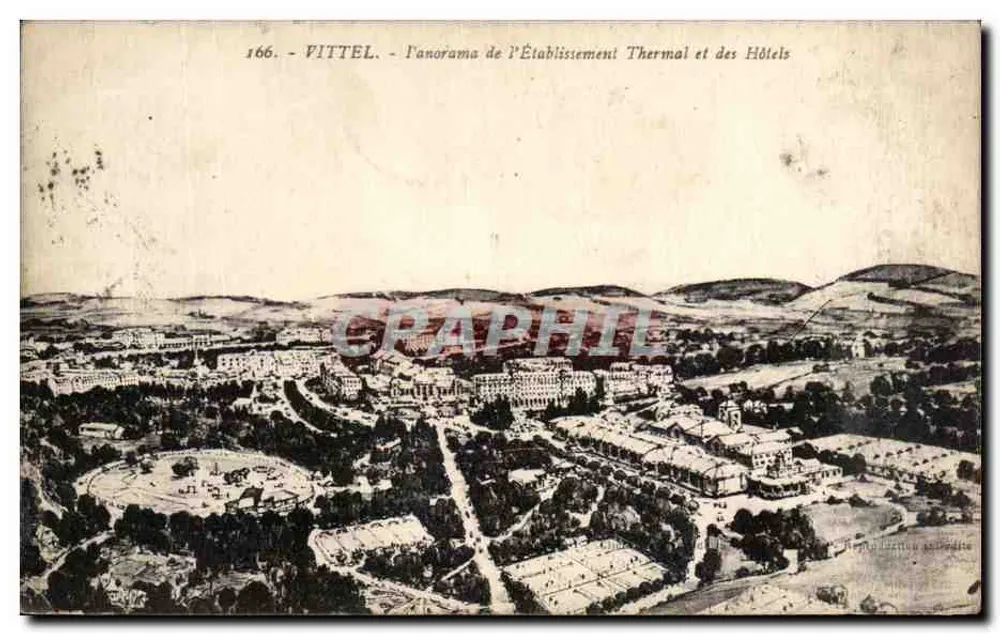 VITTEL - Panorama des Thermalbetriebs und Hotels — n° 166 - Vorderseite
