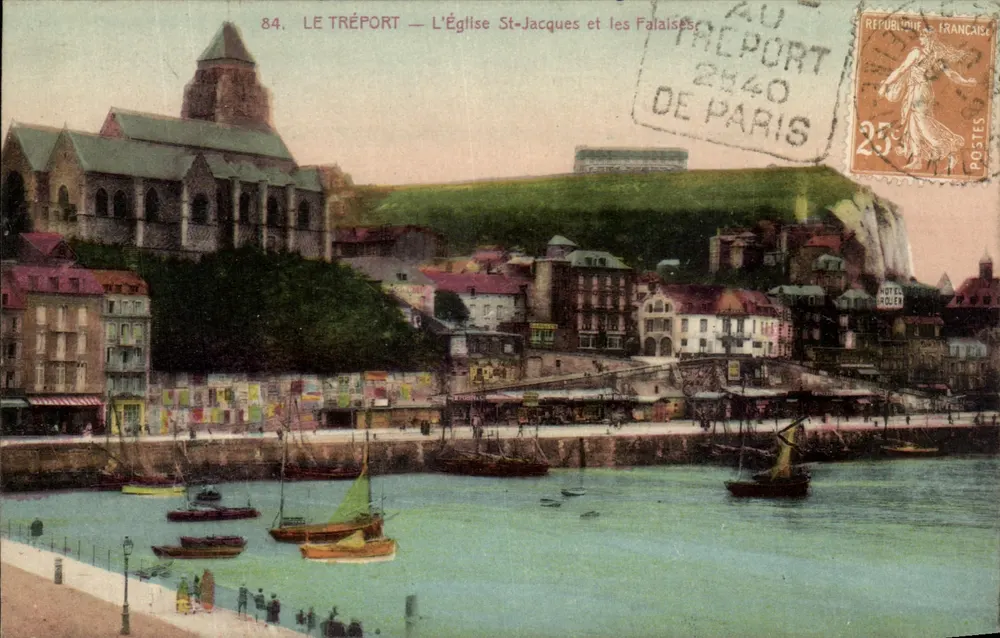 Le Tréport — Die Kirche St-Jacques und die Klippen — Verleger - Vorderseite