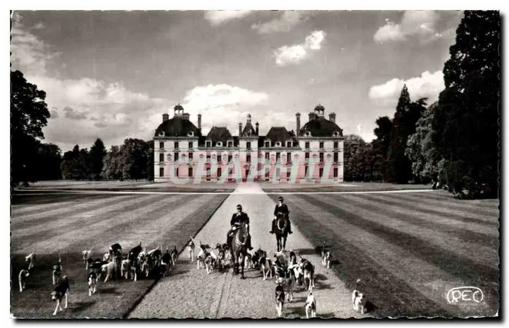 Schloss Cheverny — Abreise zur Jagd — M. ROUSSEL, Verleger - Vorderseite
