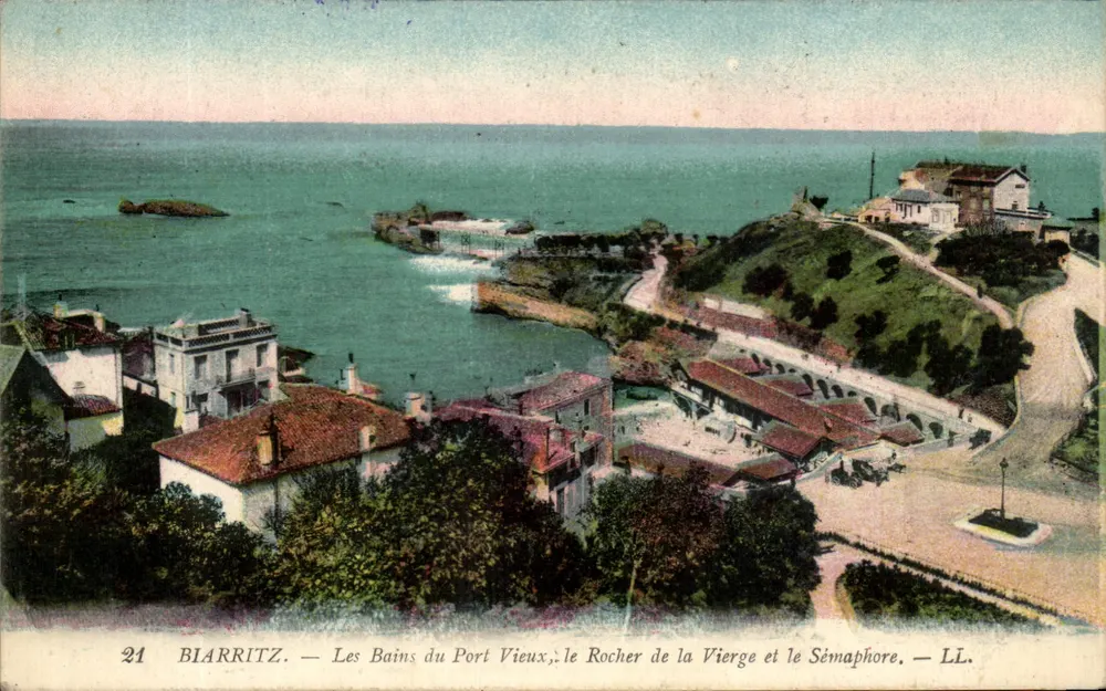 Biarritz — Die Bäder des alten Hafens, der Felsen der Jungfrau und der Leuchtturm — LL. - Vorderseite