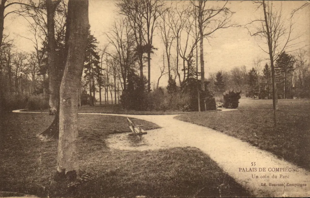 Paleis van Compiègne — Een hoek van het park — Ad. Bourson, Compiègne, n°55 - Voorkant