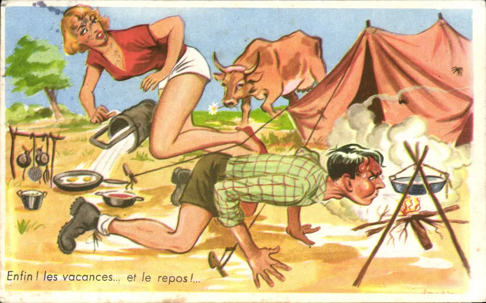 Urlaub und Ruhe — Karikatur — Photochrom, n° 351 - Vorderseite