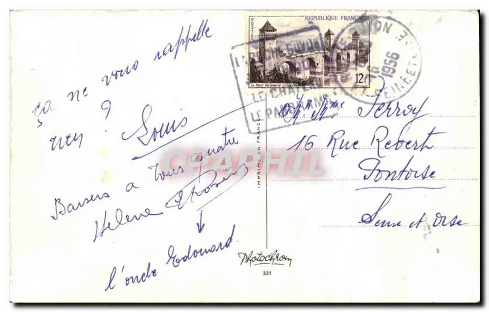 Urlaub und Ruhe — Karikatur — Photochrom, n° 351 - Rückseite