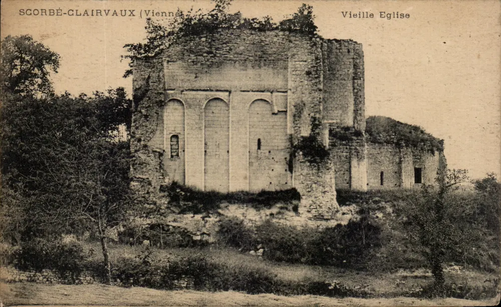 Scorbe-Clairvaux (Vienna) — Vecchia Chiesa — Cartolina postale - Recto