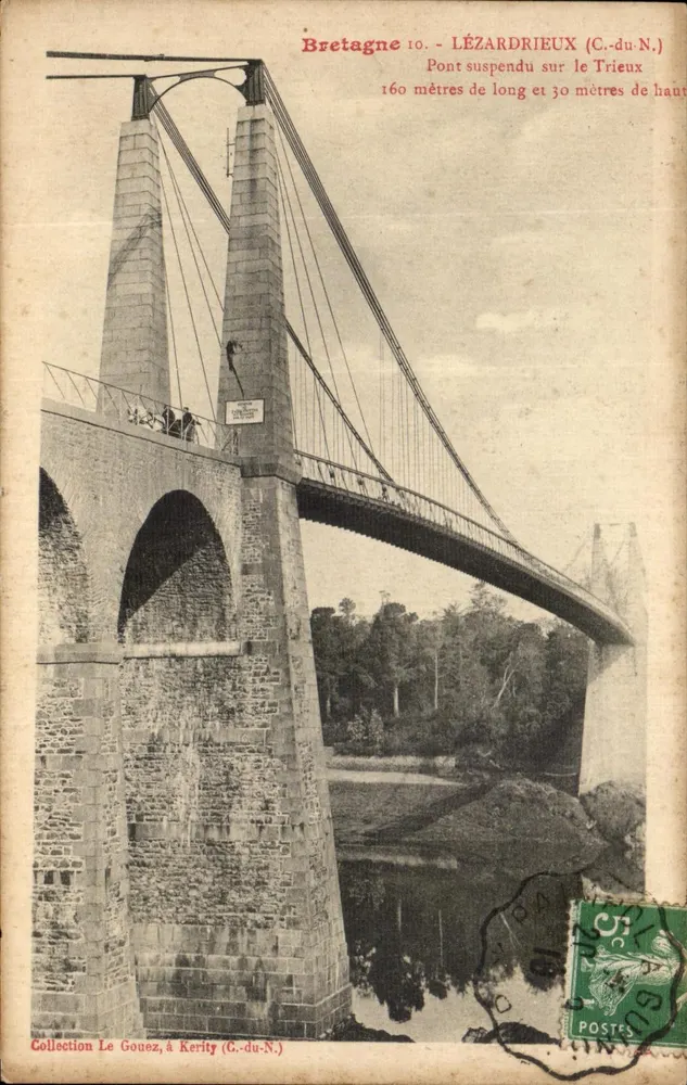 Lézardrieux (C.-du-N.) — Hängebrücke über den Trieux — Sammlung Le Gouez, in Kerity (C.-du-N.) - Vorderseite