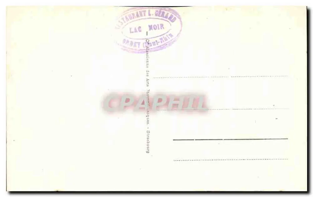 Hotel du Lac Blanc vicino a Orbey — Haut-Rhin — n° 167 - Verso
