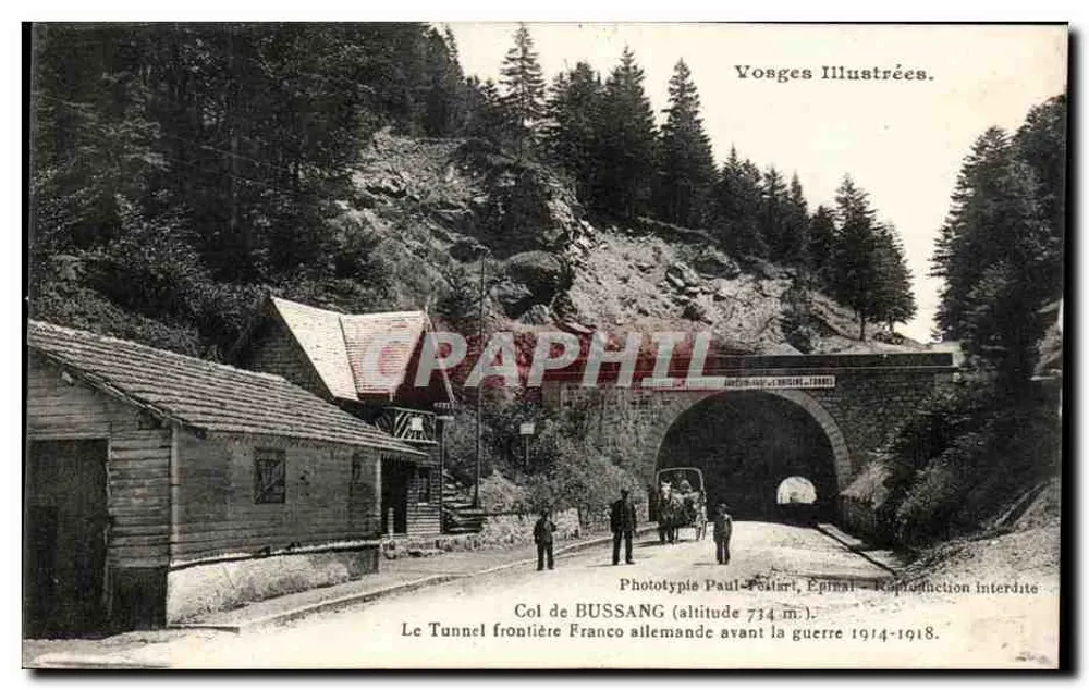 Col de Bussang — Grenztunnel Französisch-Deutsch — Phototypie Paul-Fostari, Epinal - Vorderseite