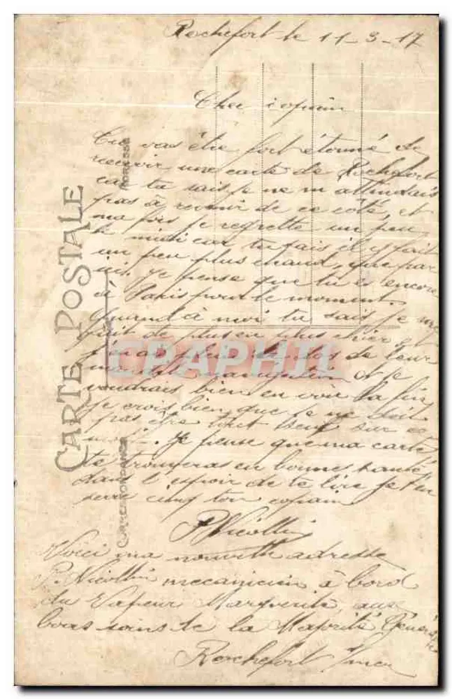 Rochefort-sur-Mer — Square Parat unter Schnee — Sammlung Ch. Giambiasi - Rückseite