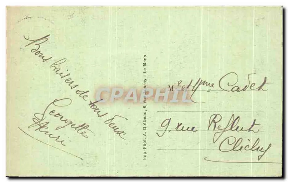 Savigné-l'Évêque (Sarthe) — Ein kleiner Teil des Schlosses Mesnil — Verlag A. Dolbeau, Le Mans, Nr. 4268 - Rückseite